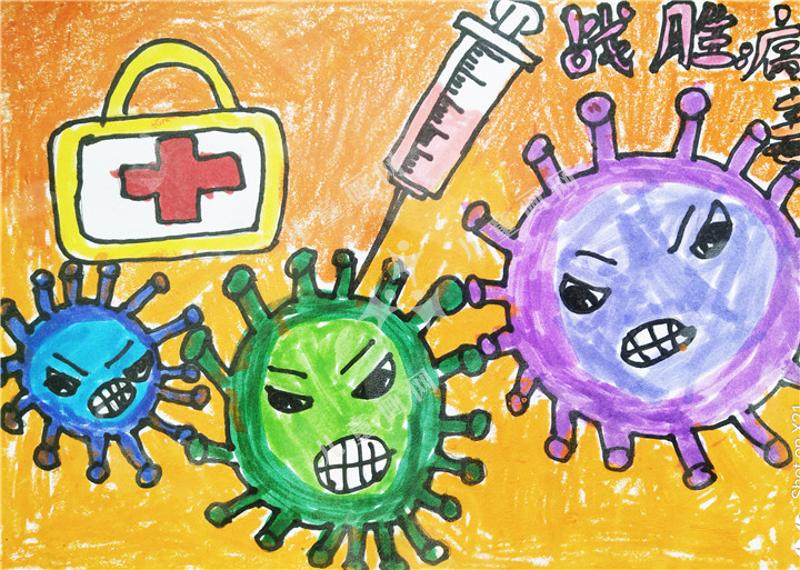 儿童手绘画作品-病毒