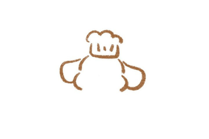 萌萌的可爱简笔画兔兔厨师-图1