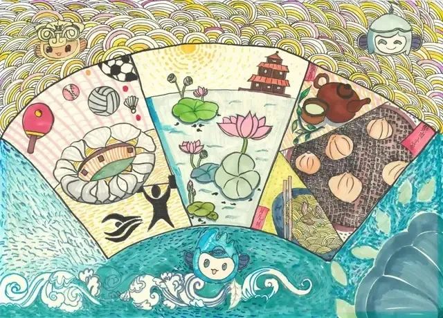 我心中的亚运 2022迎亚运主题绘画-图1