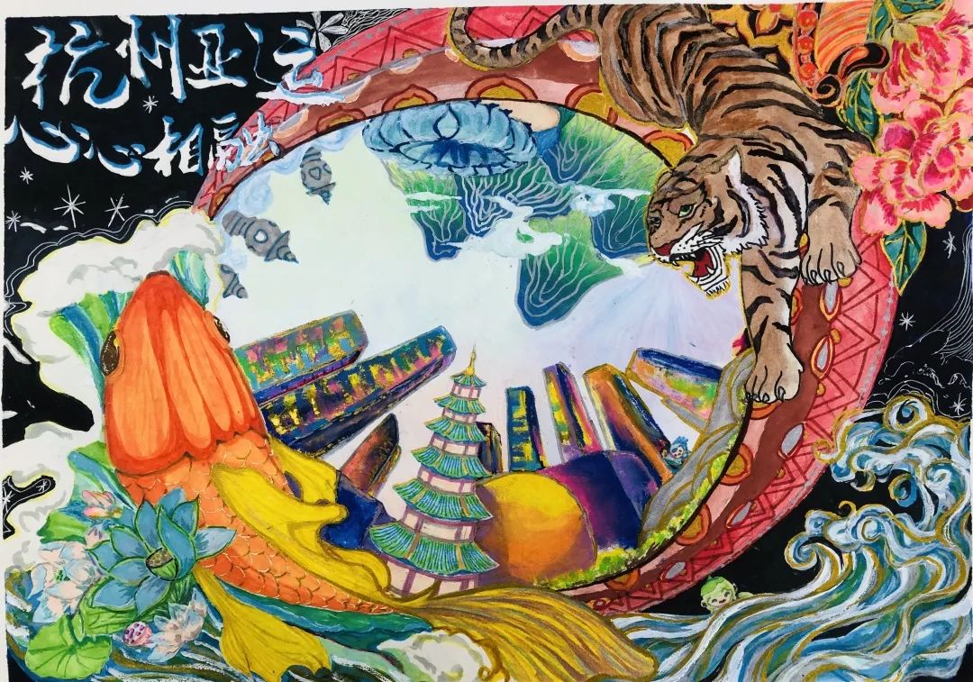 共绘亚运 启航未来 迎亚运主题绘画作品-图4