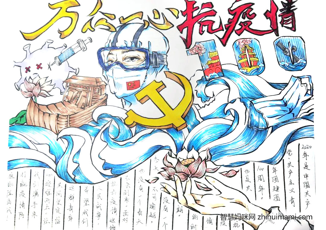 简单的抗击新型冠状病毒手抄报-图2