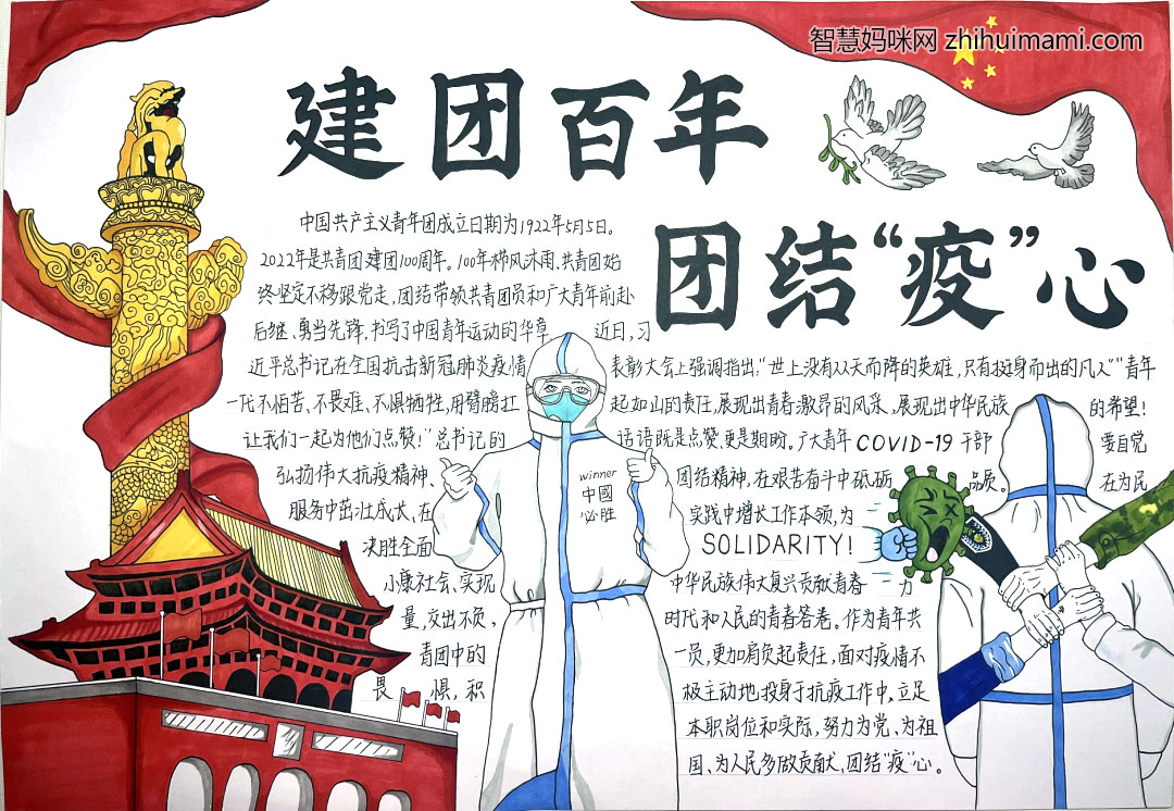 简单的抗击新型冠状病毒手抄报-图4