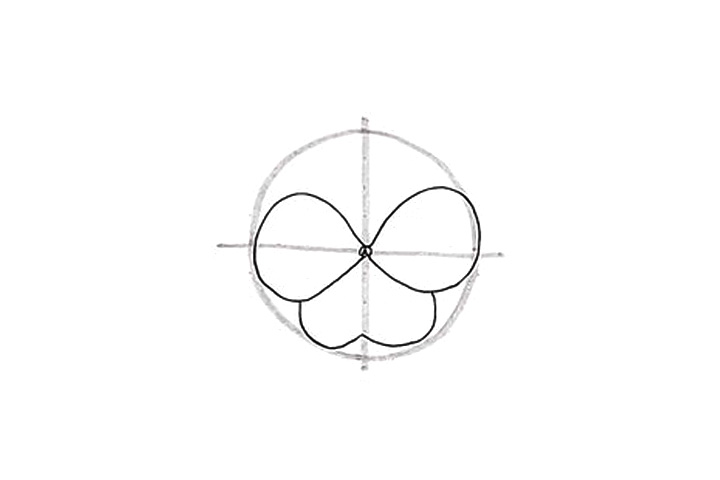 详细花朵绘画步骤 蝴蝶花花朵简笔画画法-图3