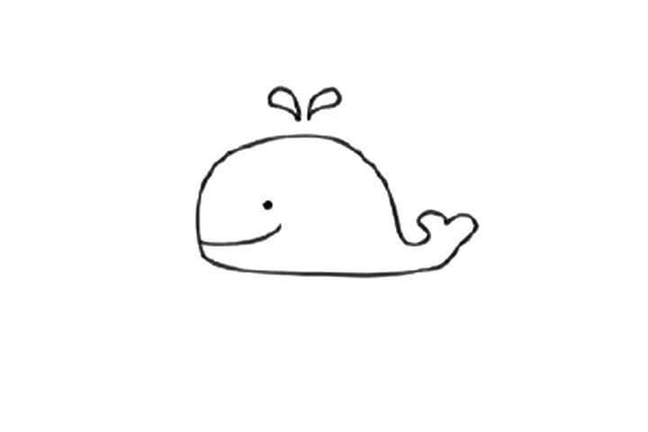 简单鲸鱼简笔画画法步骤-图4