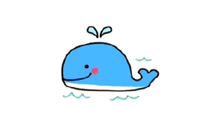 简单鲸鱼简笔画画法步骤