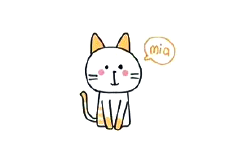 简单小猫简笔画画法步骤