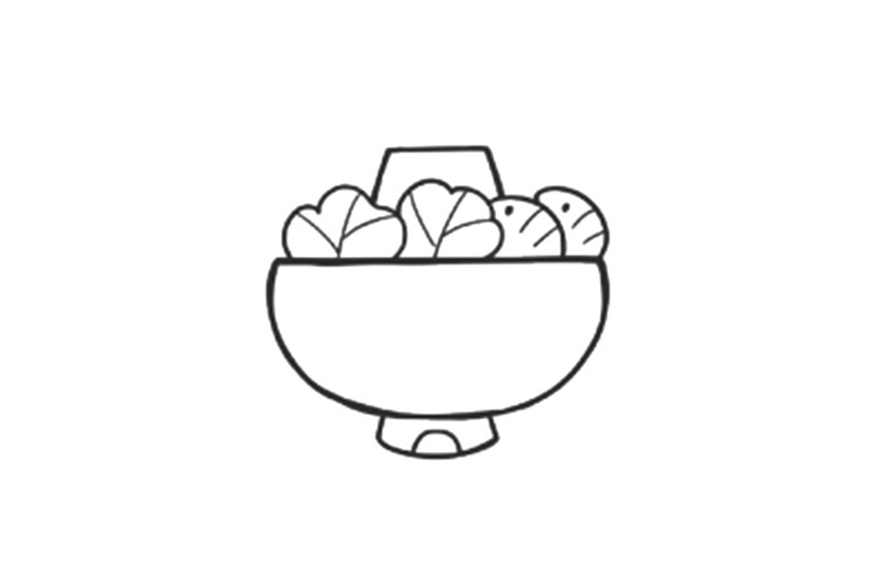 简单可爱火锅简笔画画法-图3