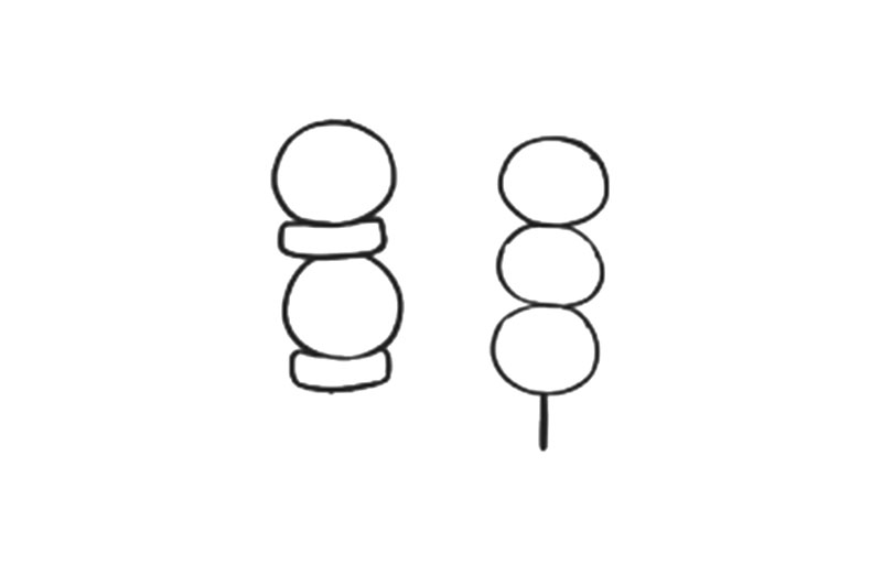 可爱烤串简笔画画法步骤-图2