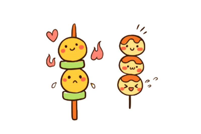 可爱烤串简笔画画法步骤