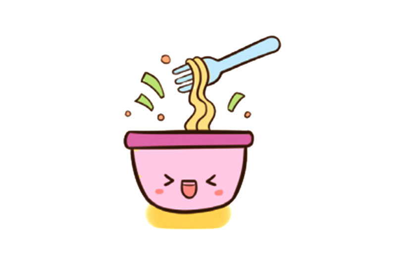 美味泡面简笔画画法步骤