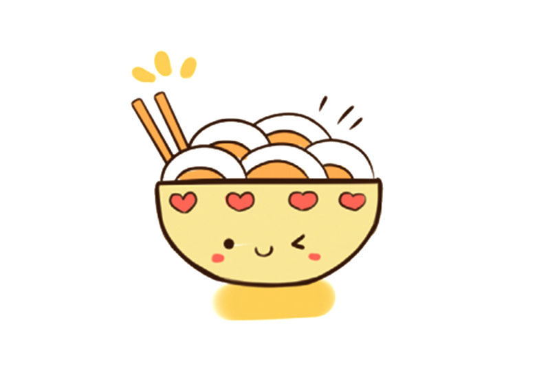 如何画一碗面条