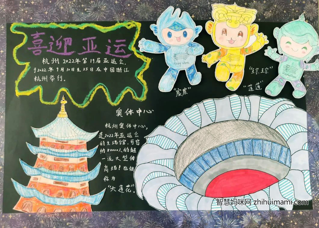 五年级喜迎亚运手抄报图片（10张）-图5