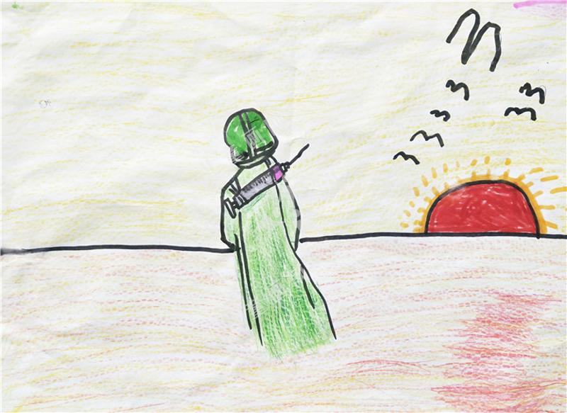 儿童创意画“战“疫
