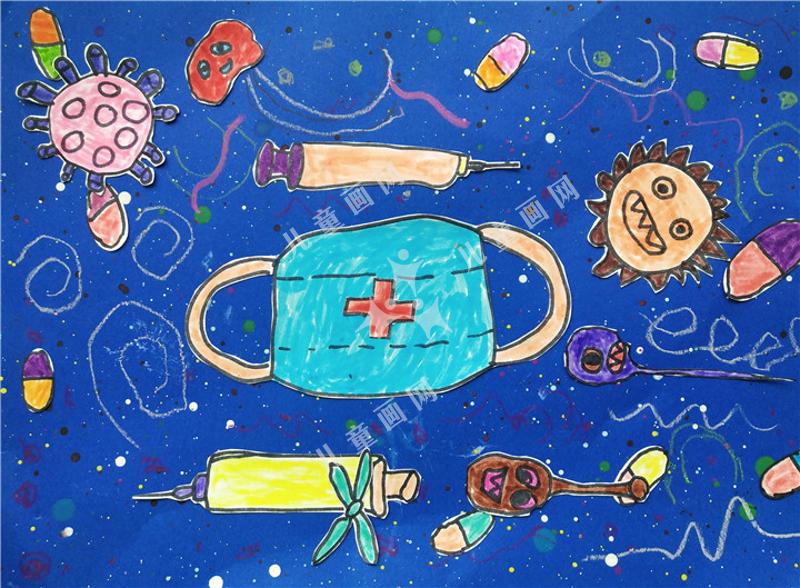 儿童防疫宣传绘画