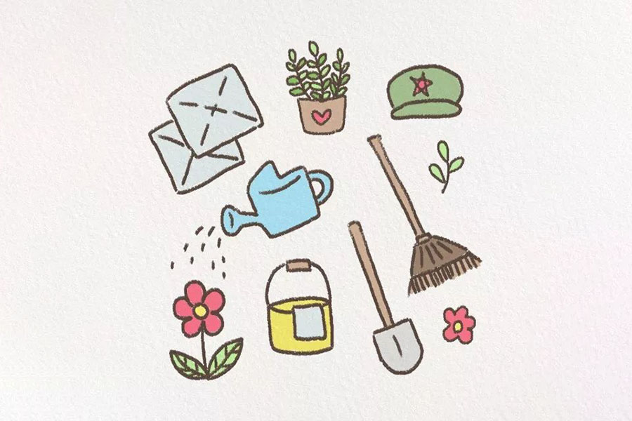 劳动节相关小元素简笔画