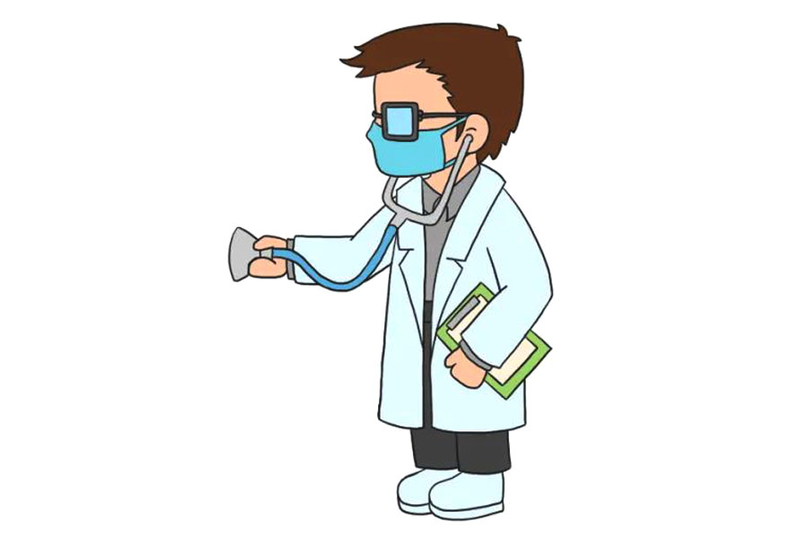 劳动节致敬不同岗位劳动者 医者仁心的医生简笔画