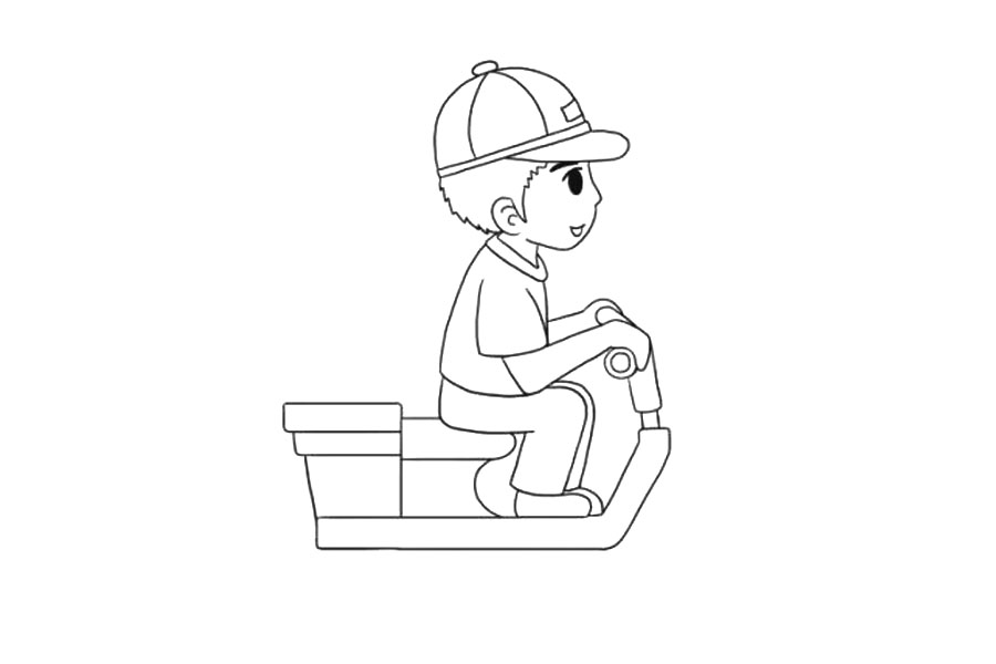 劳动节致敬不同岗位劳动者 辛苦奔波的快递员简笔画-图5