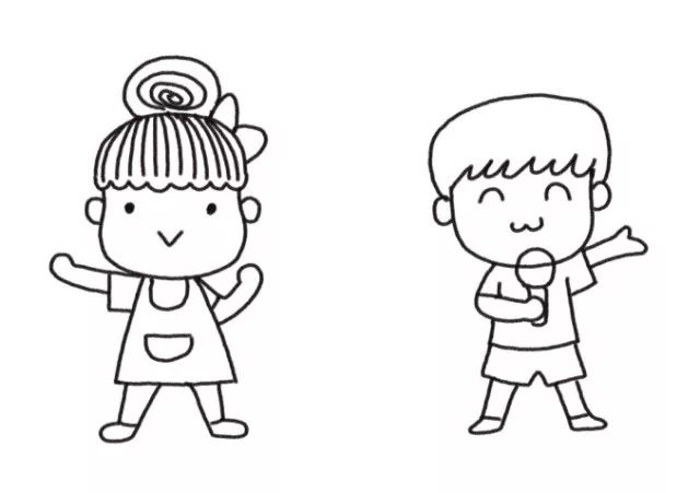 六一儿童画简笔画 萌娃卡拉OK-图4