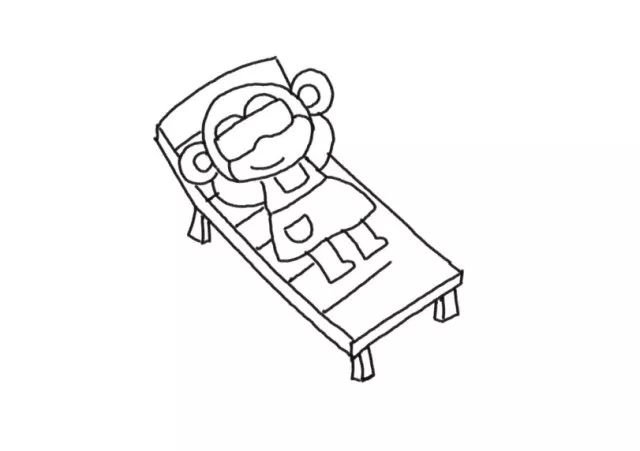 沙滩上的阳光 快乐假期简笔画-图3