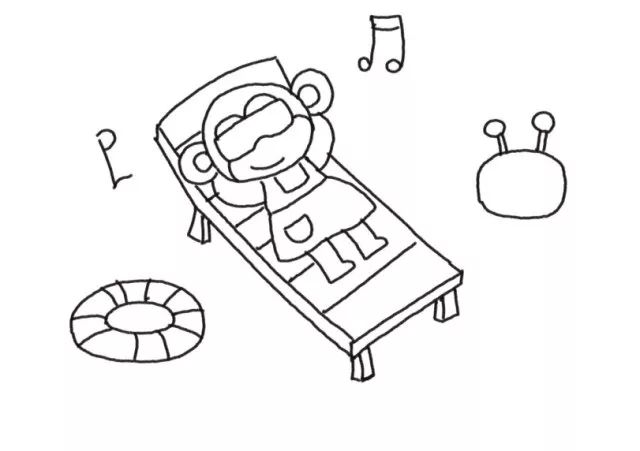 沙滩上的阳光 快乐假期简笔画-图5