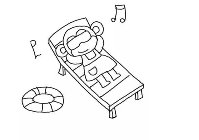 沙滩上的阳光 快乐假期简笔画-图4