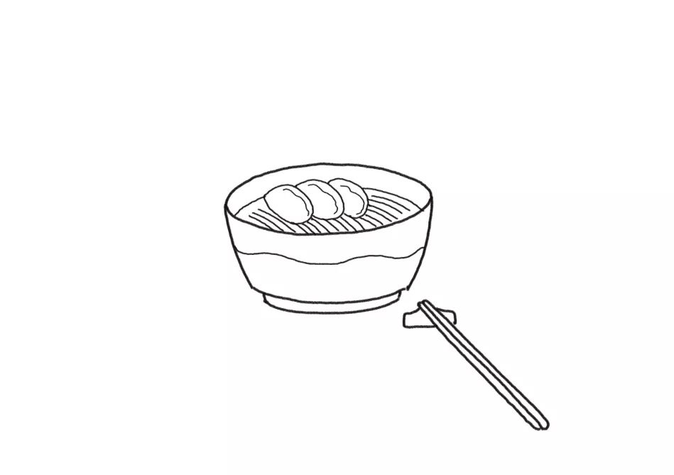 一桌美食简笔画画法步骤-图2