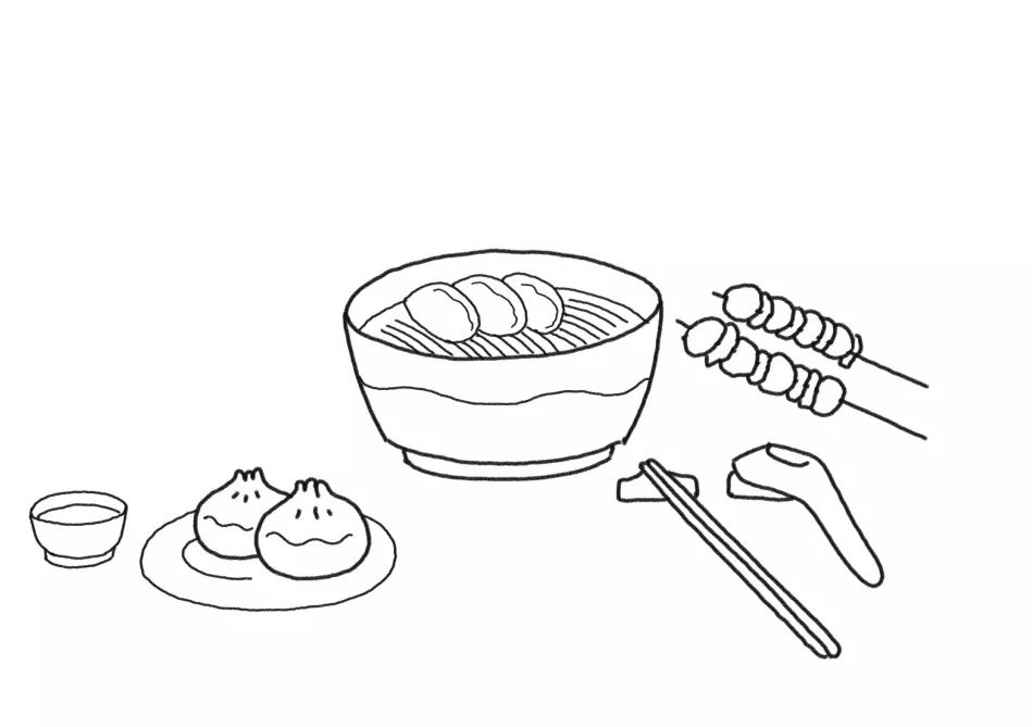 一桌美食简笔画画法步骤-图4