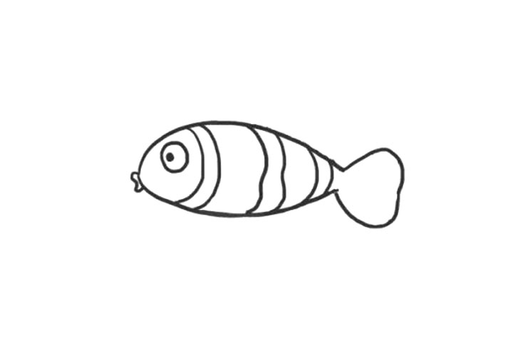 海里的鱼 小丑鱼简笔画怎么画-图3