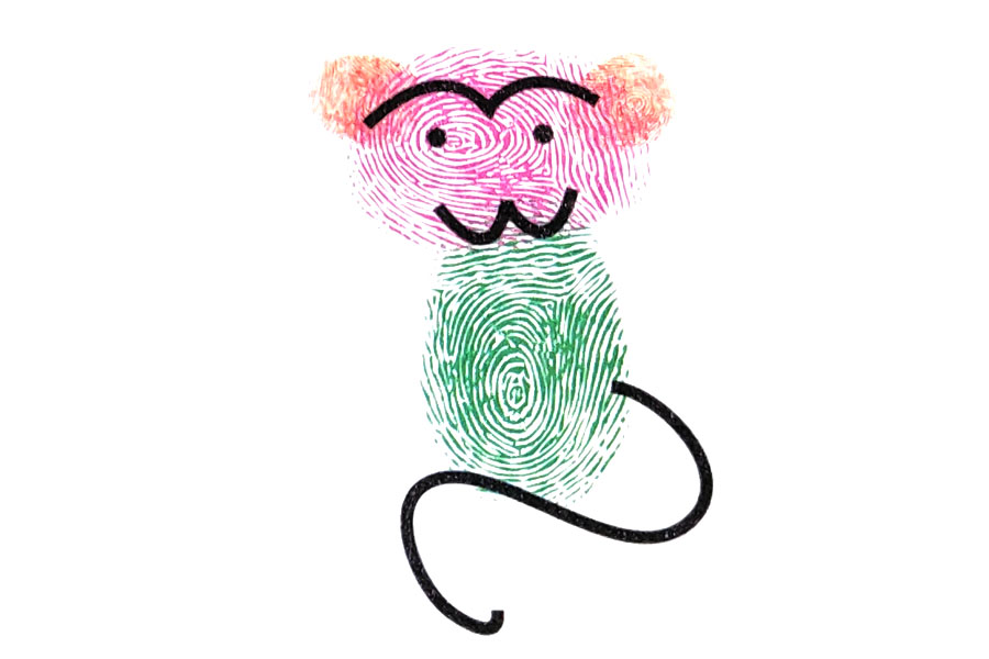 可爱小猴子手指画画法步骤