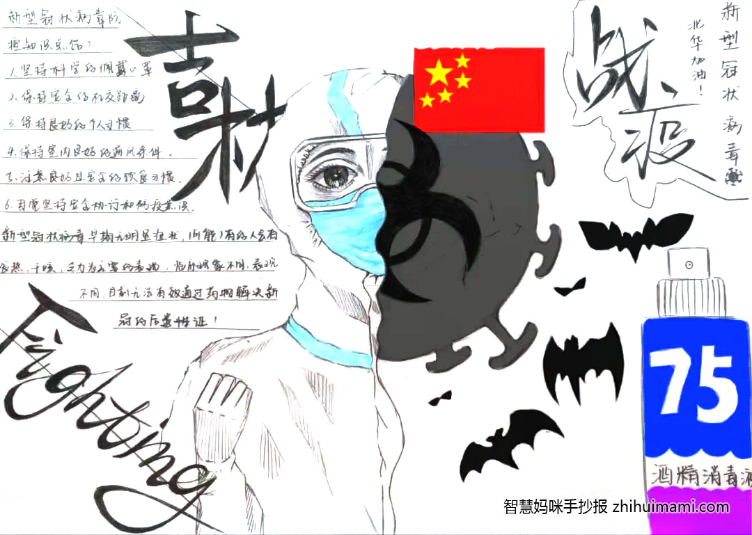 “众志成城，吉林加油”抗疫主题手抄报（13张）-图1