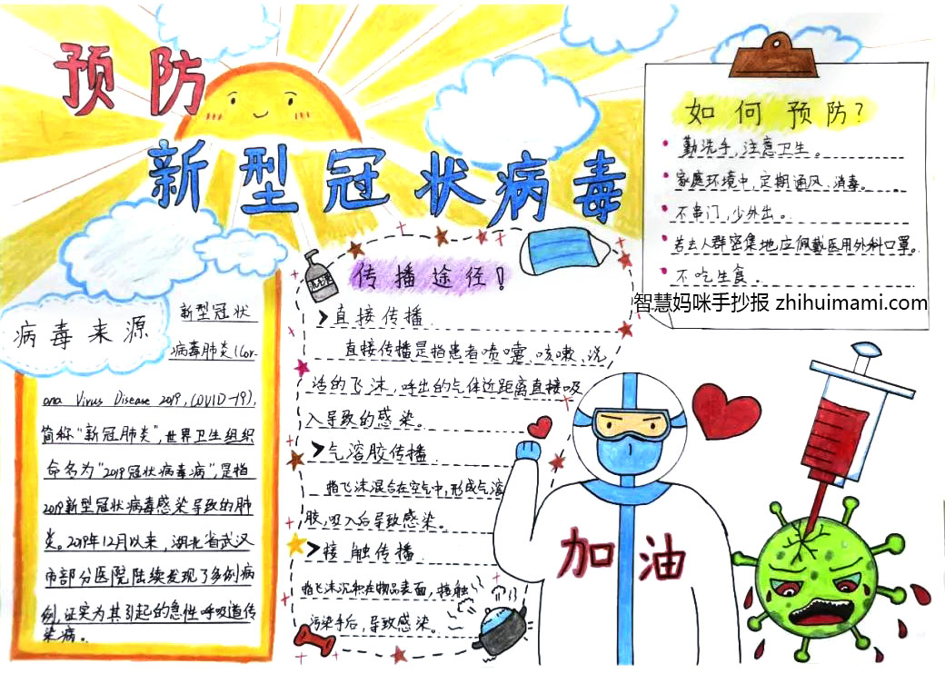 “众志成城，吉林加油”抗疫主题手抄报（13张）-图6