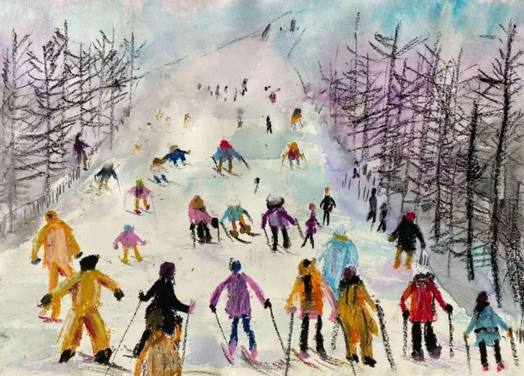 冰雪运动主题儿童绘画-图5