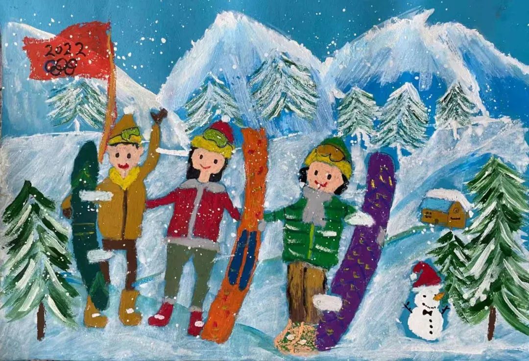 冰雪运动主题儿童绘画-图6