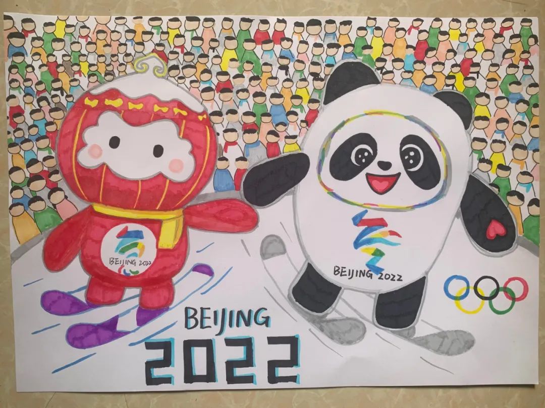 冰雪运动主题儿童绘画