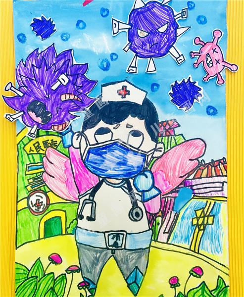 最美逆行者绘画儿童版