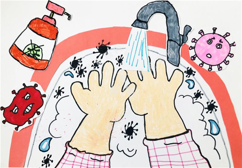 勤洗手讲卫生抗疫宣传绘画