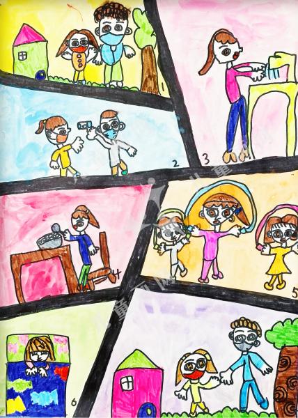 记幼儿园的“疫”天儿童绘画