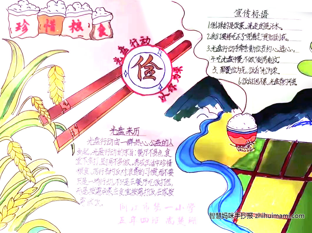 “光盘行动，从我做起”主题手抄报一等奖（11张）-图4