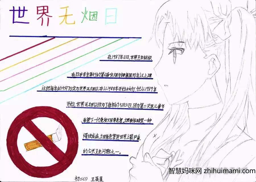“拒绝烟草”——世界无烟日主题手抄报（7张）-图1