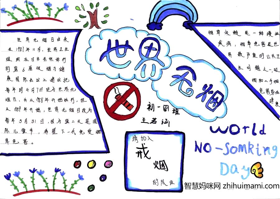 “拒绝烟草”——世界无烟日主题手抄报（7张）-图5
