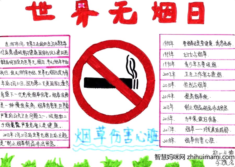 5月31日世界无烟日主题手抄报一等奖作品（7张）-图3