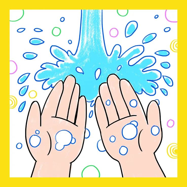 勤洗手儿童绘画