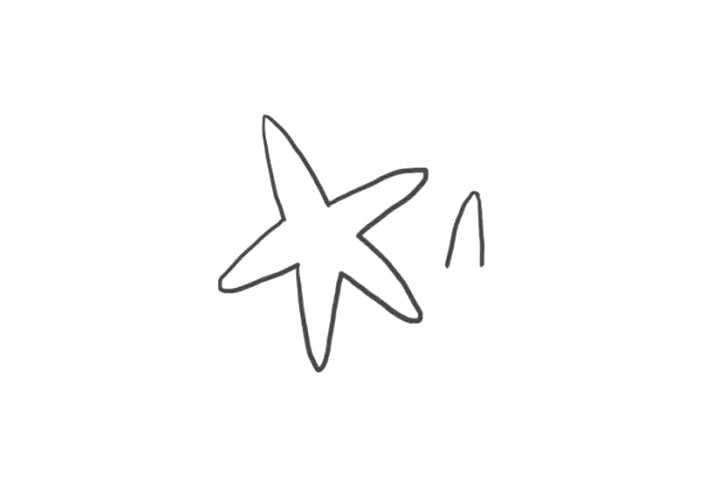 海洋生物海星简笔画画法步骤-图4