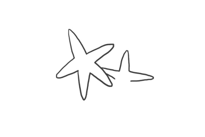 海洋生物海星简笔画画法步骤-图5