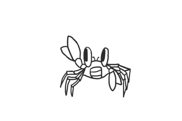 海洋生物寄居蟹简笔画画法步骤-图7