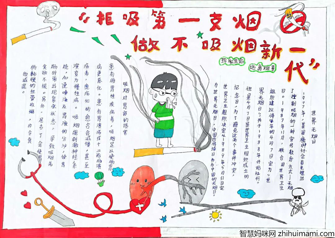小学五年级远离二手烟手抄报简单-图3