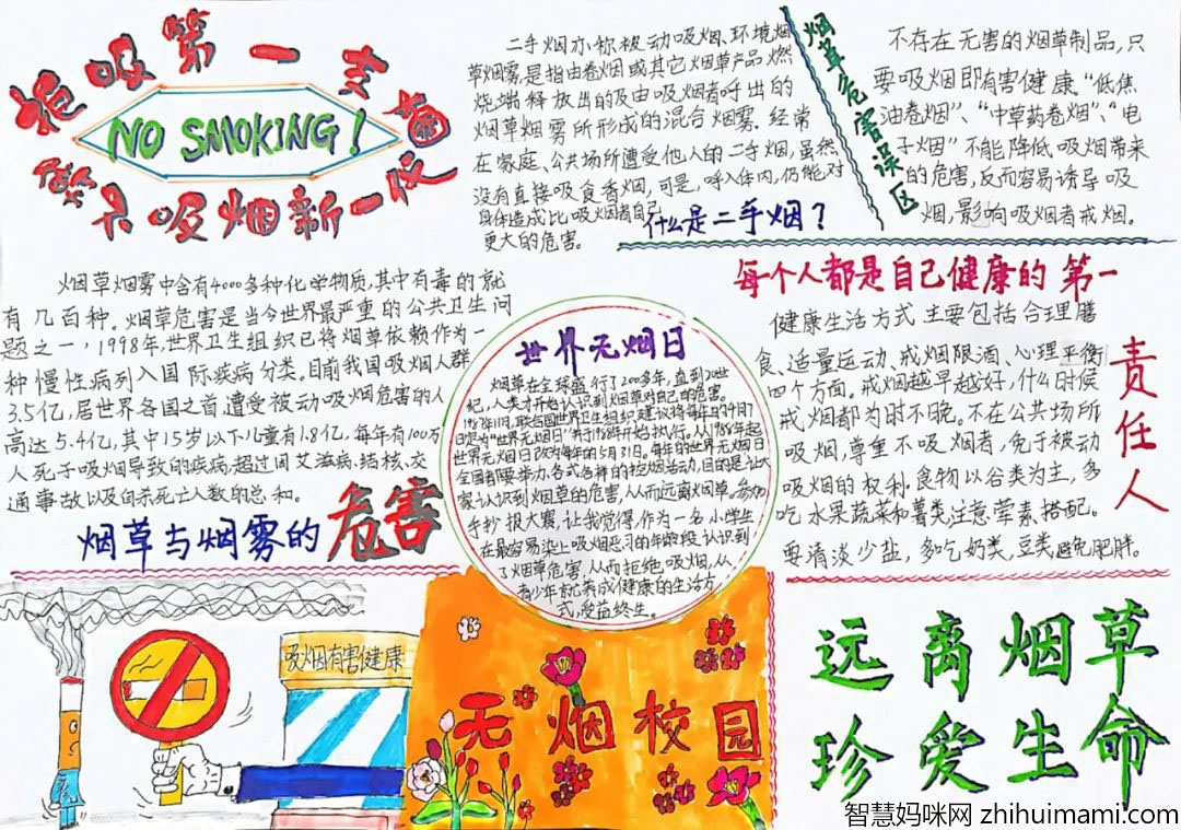 关于世界无烟日的手抄报-图4