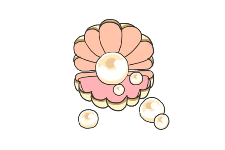 漂亮的贝壳简笔画画法步骤