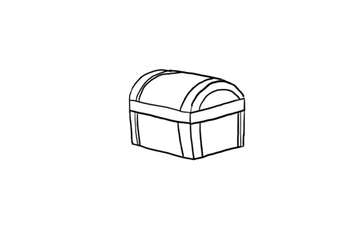 海底宝藏简笔画画法步骤-图3