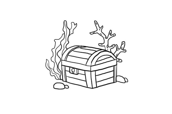 海底宝藏简笔画画法步骤-图8